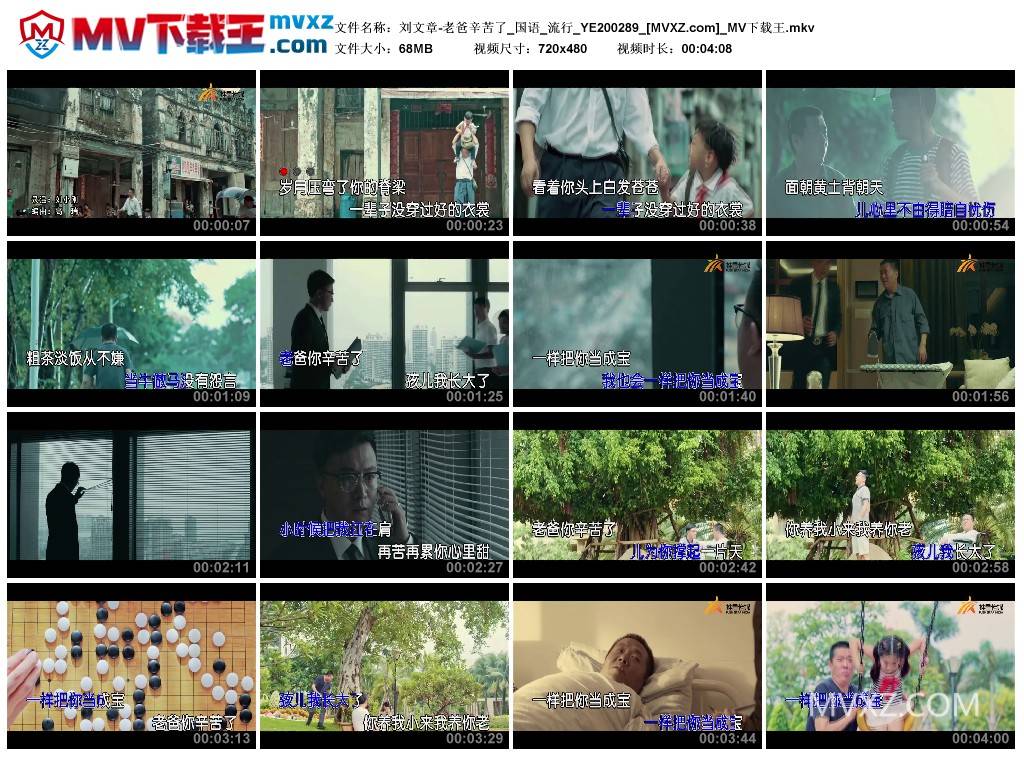 刘文章-老爸辛苦了_国语_流行_YE200289